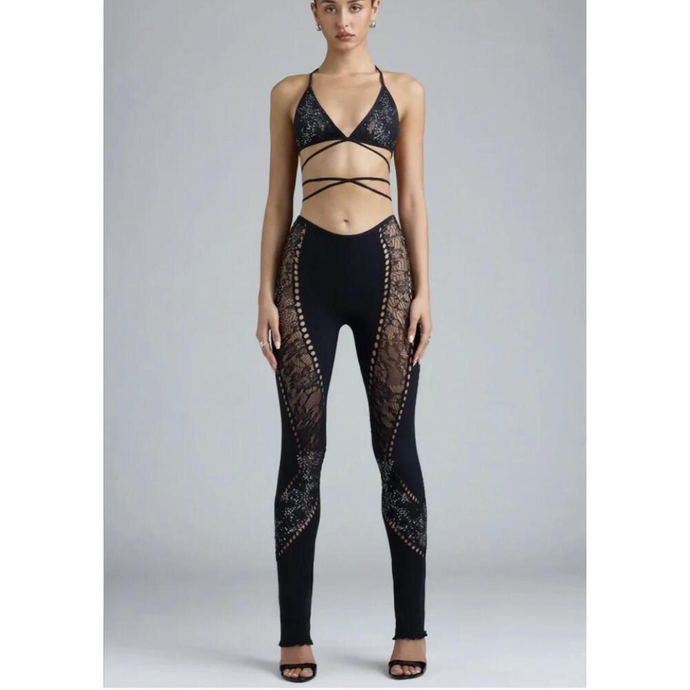 NEW OH POLLY stevie matching set in black